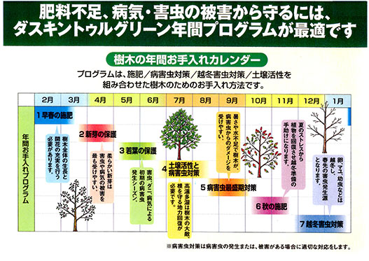 樹木の年間お手入れカレンダー