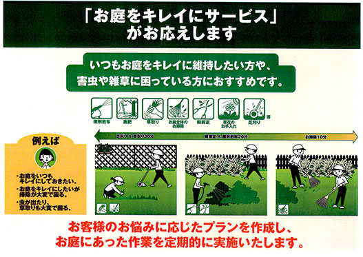いつもお庭をキレイに維持したい方や、害虫や雑草に困っている方におすすめです。